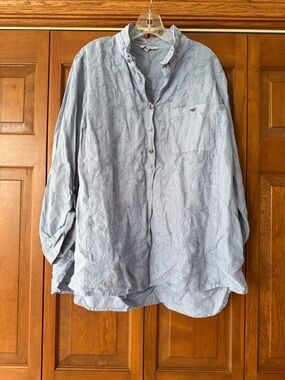 John Mark Light Blue Embroidered Shirt